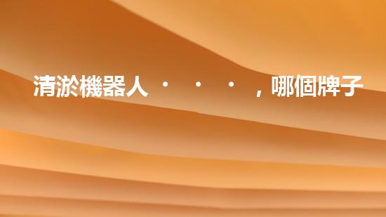 清淤機器人，哪個牌子的效果最驚艷？